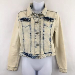 Full Tilt Bleached Denim Jacket Button Size XL